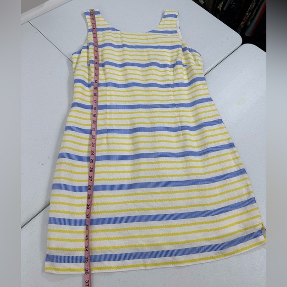 Hiho Tortola BVI Linen Striped Lowback Sleeveless Dress Large Coastal - Picture 6 of 12